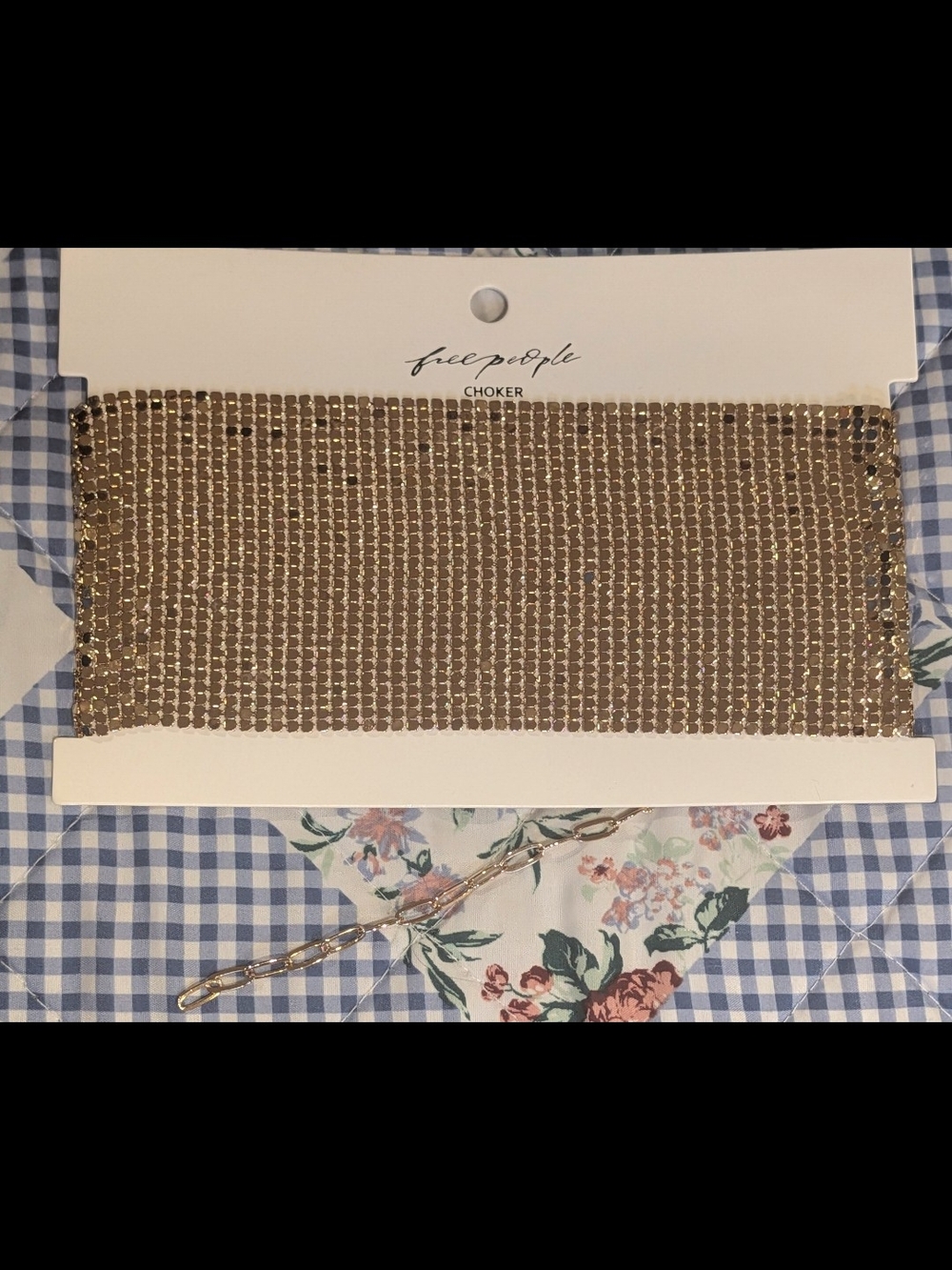 Free People Gold Tone Mesh Choker Unique